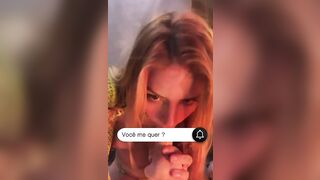 Raposinha Cwb Sucking White Dildo