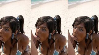 bl0wj0b, blowjob, deepthroat. a sexy woman. a man's big penis is prominently di…