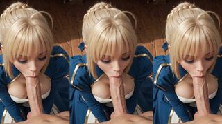 bl0wj0b, blowjob, deepthroat. a sexy woman. a man's big penis is prominently di…